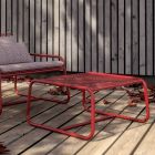 Tavolinë kafeje pouf për dizajnin e kopshtit në metal me ngjyrë Prodhuar në Itali - Karol Viadurini