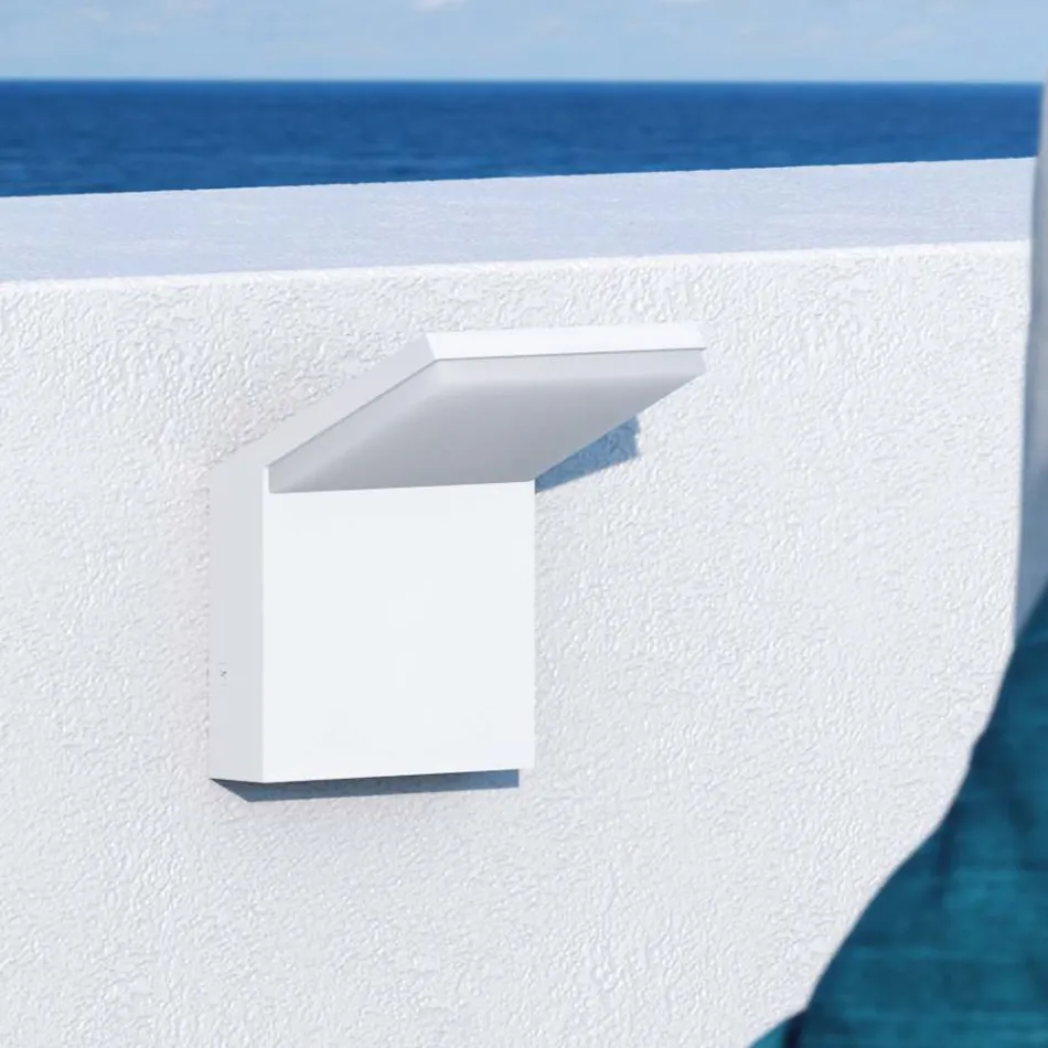 Llambë muri e jashtme LED 18W në alumin të bardhë ose të zi - Nerea Viadurini