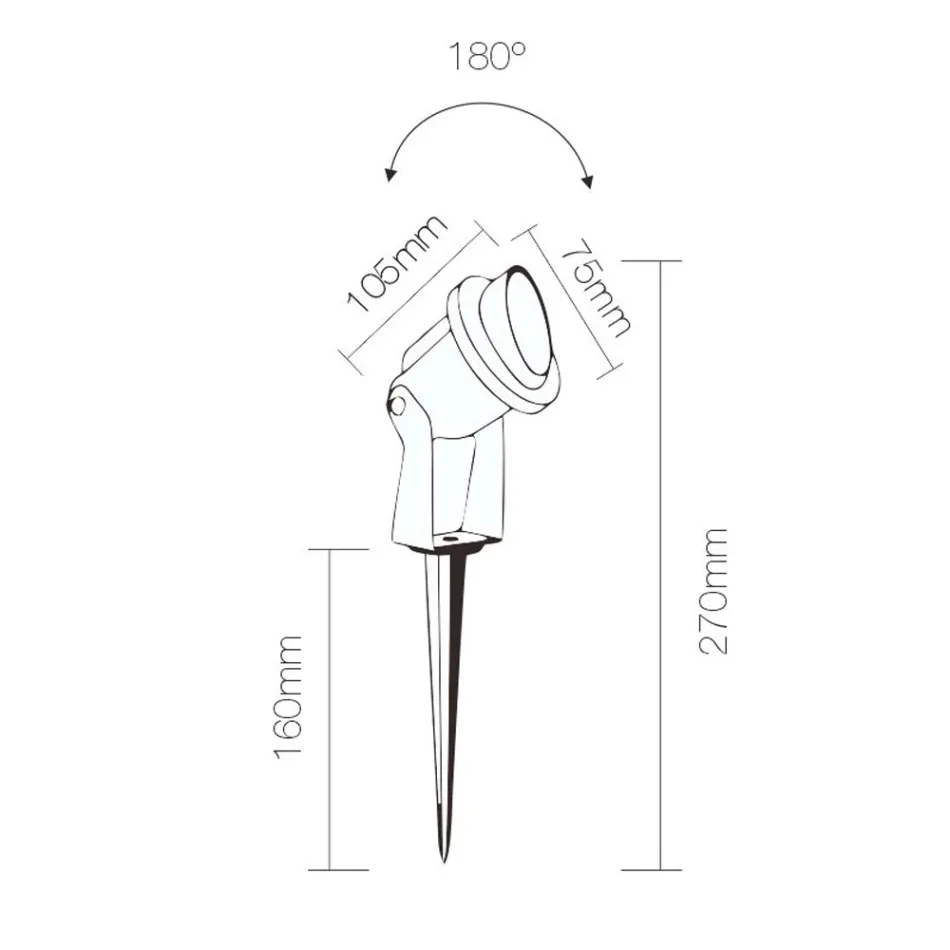 Led Spotlight në natyrë me 4 copë alumini të zi Mat - Oliver Viadurini