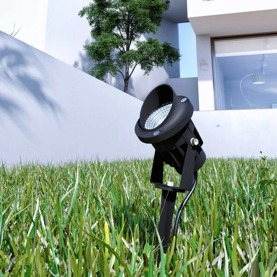 Projektor LED Spotlight i futur në Alumin Matt të Zi 4 Copë - Obrina Viadurini