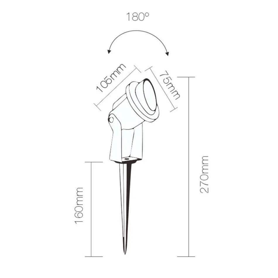 Projektor LED Spotlight i futur në Alumin Matt të Zi 4 Copë - Obrina Viadurini