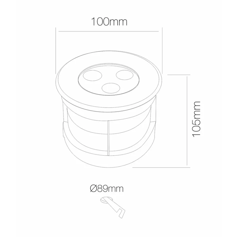 Spotlight i rrumbullakët me LED jashtë në çelik inox - Dakota Viadurini