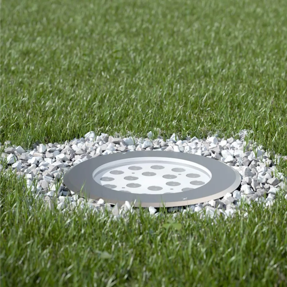 Spotlight i rrumbullakët me LED jashtë në çelik inox - Dakota Viadurini