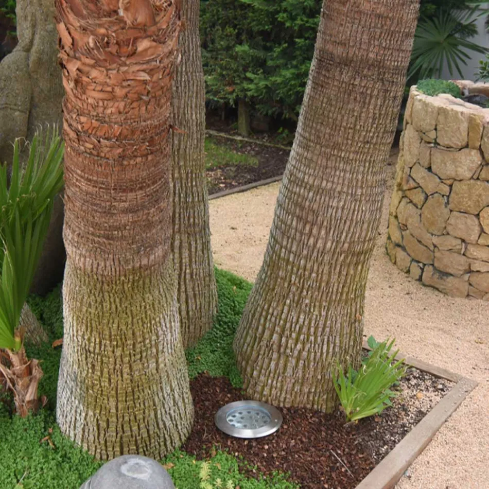 Spotlight i rrumbullakët me LED jashtë në çelik inox - Dakota Viadurini