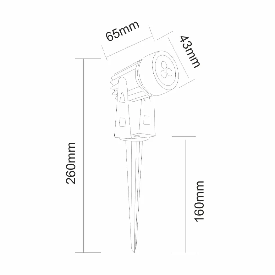 Drita e rrumbullakët prej alumini 6-copë me projektor të jashtëm LED - Erio Viadurini