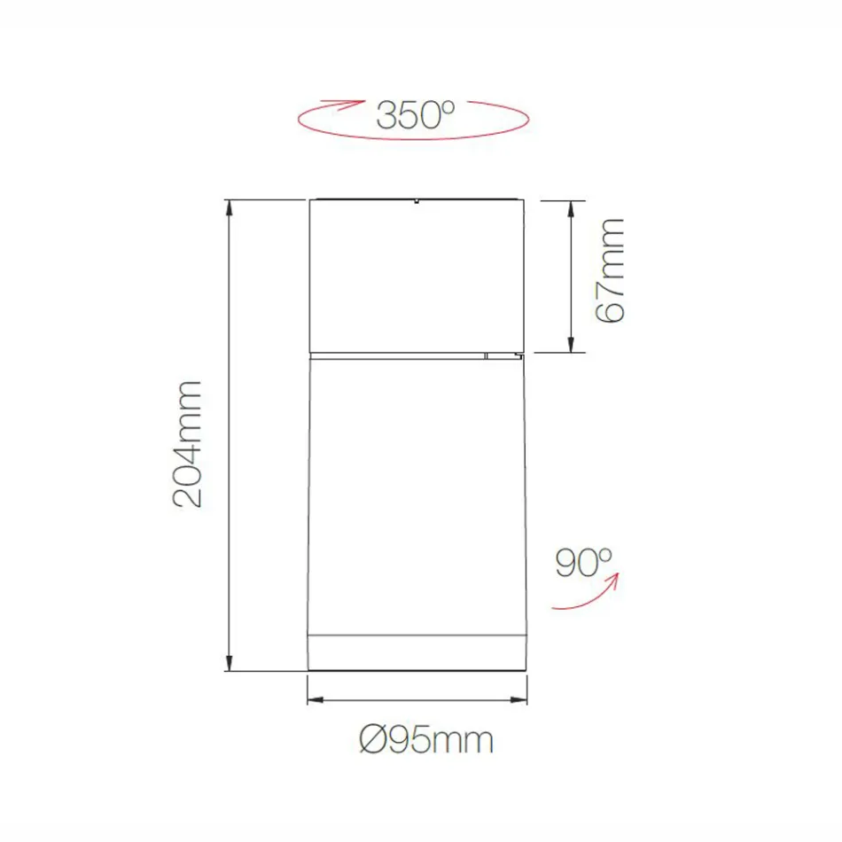 Dritë tavani Led e rregullueshme në alumin e bardhë ose të zezë - pikë Viadurini
