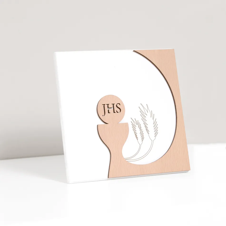 Foto e vogël që përshkruan Eukaristinë e gdhendur me lazer Made in Italy - Ingrid Viadurini