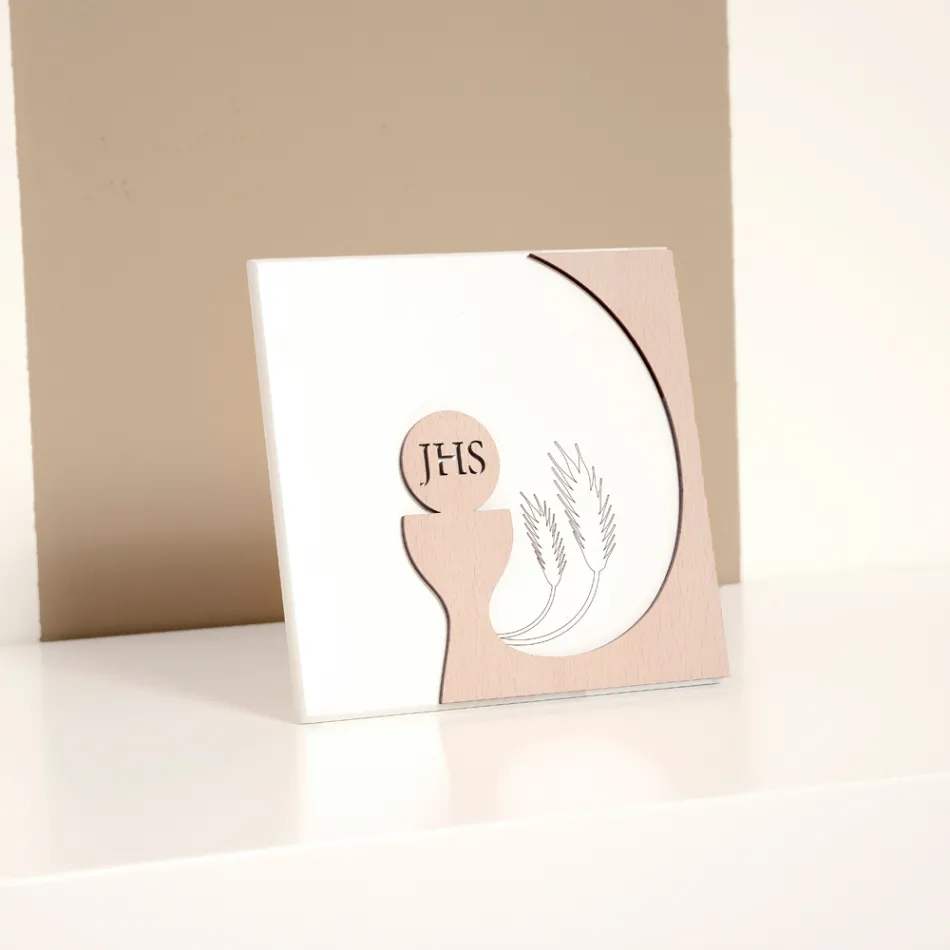 Foto e vogël që përshkruan Eukaristinë e gdhendur me lazer Made in Italy - Ingrid Viadurini