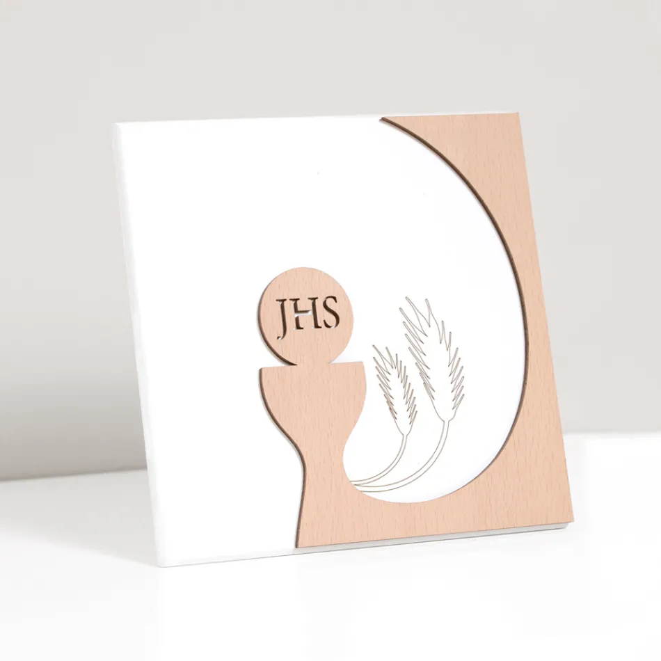 Foto e vogël që përshkruan Eukaristinë e gdhendur me lazer Made in Italy - Ingrid Viadurini