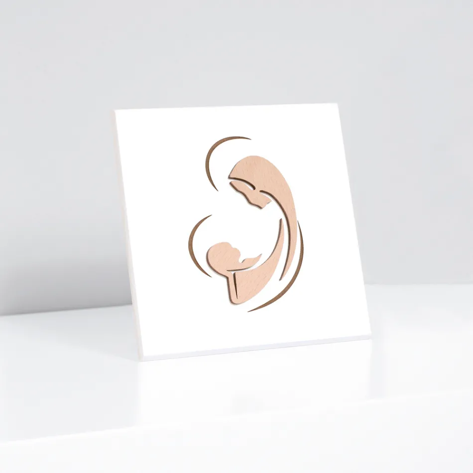 Fotografi e gdhendur me lazer e Marisë dhe foshnjës Jezus Prodhuar në Itali - Nigella Viadurini