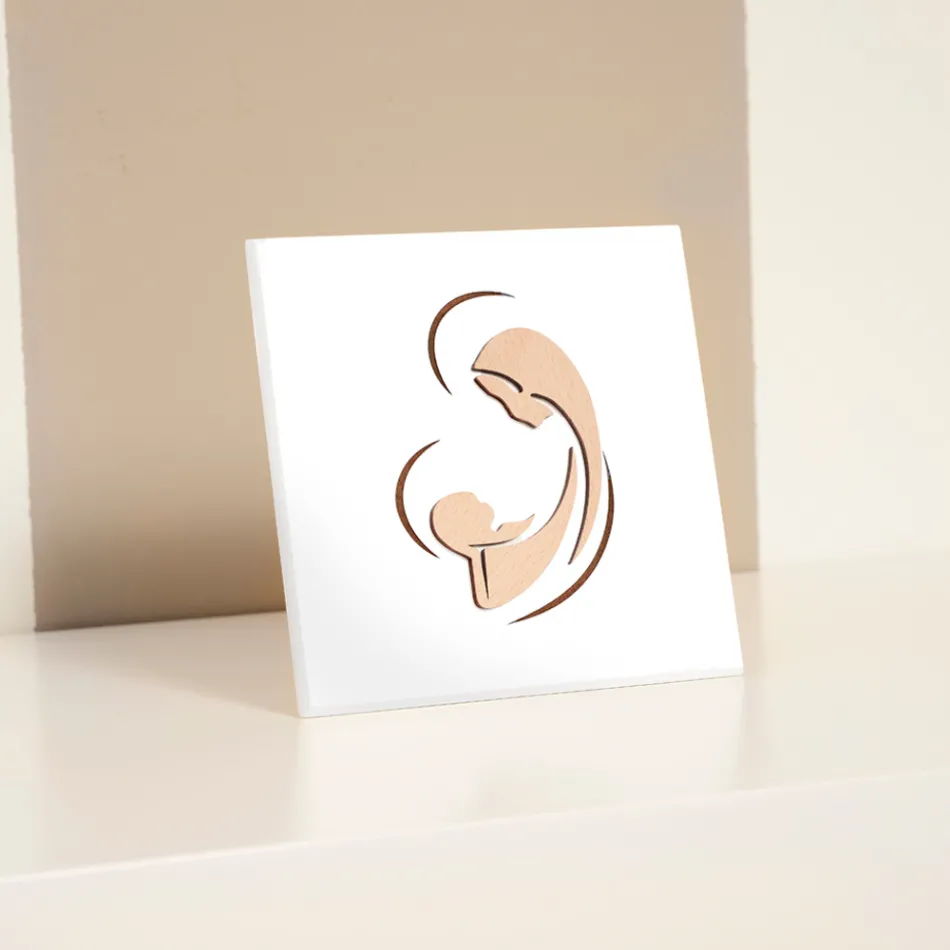 Fotografi e gdhendur me lazer e Marisë dhe foshnjës Jezus Prodhuar në Itali - Nigella Viadurini