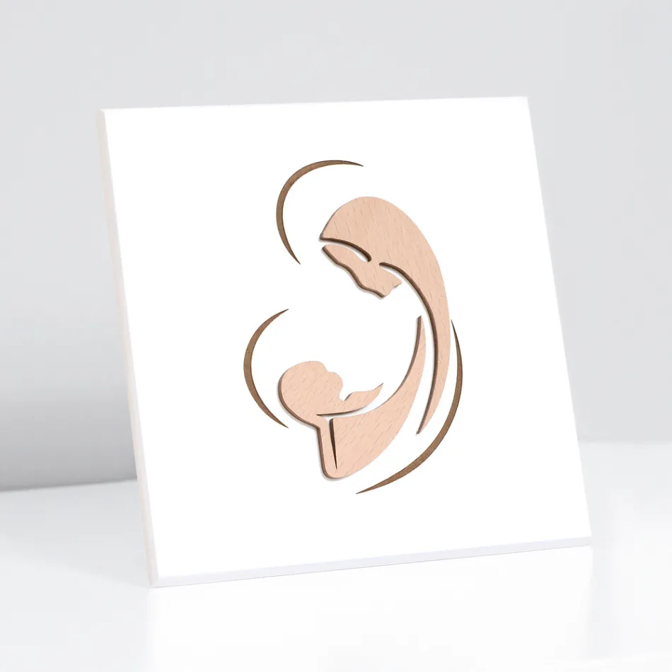 Fotografi e gdhendur me lazer e Marisë dhe foshnjës Jezus Prodhuar në Itali - Nigella Viadurini