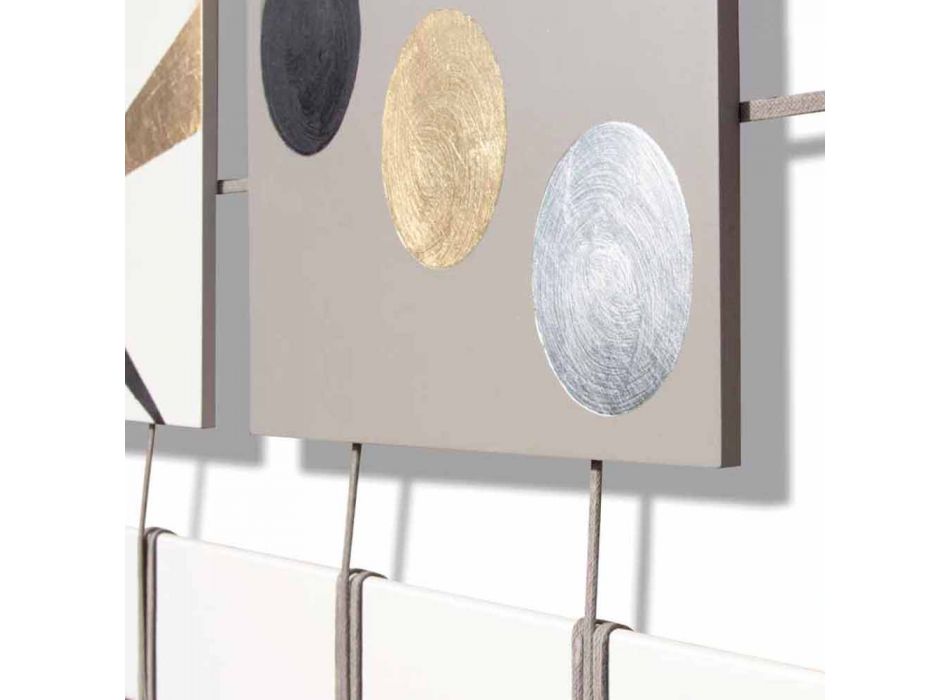 pikturë abstrakte me pesëmbëdhjetë panele të pezulluara në litarë Craig Viadurini