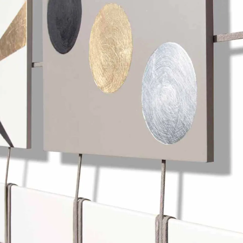 pikturë abstrakte me pesëmbëdhjetë panele të pezulluara në litarë Craig Viadurini