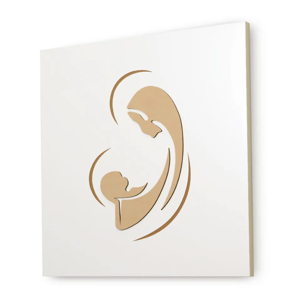 Foto e gdhendur me lazer e Madonës me fëmijë Prodhuar në Itali - Bashira Viadurini