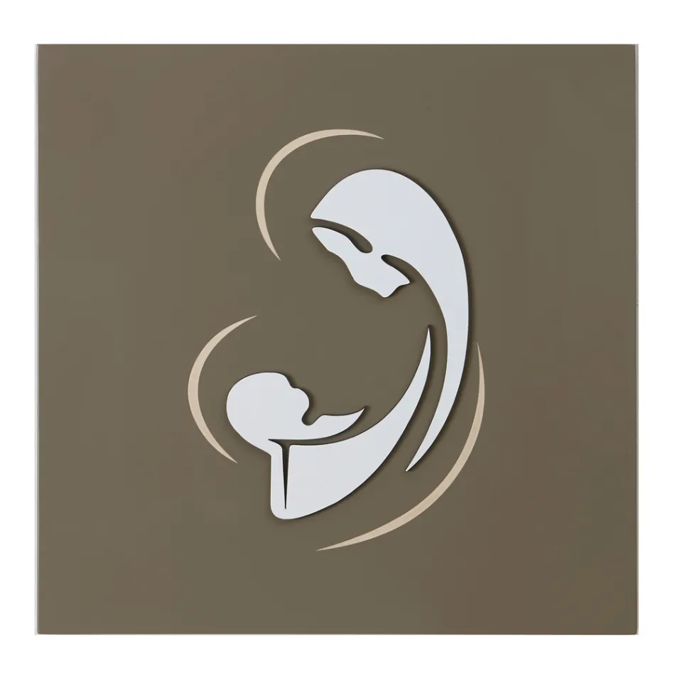 Foto e gdhendur me lazer e Madonës me fëmijë Prodhuar në Itali - Bashira Viadurini