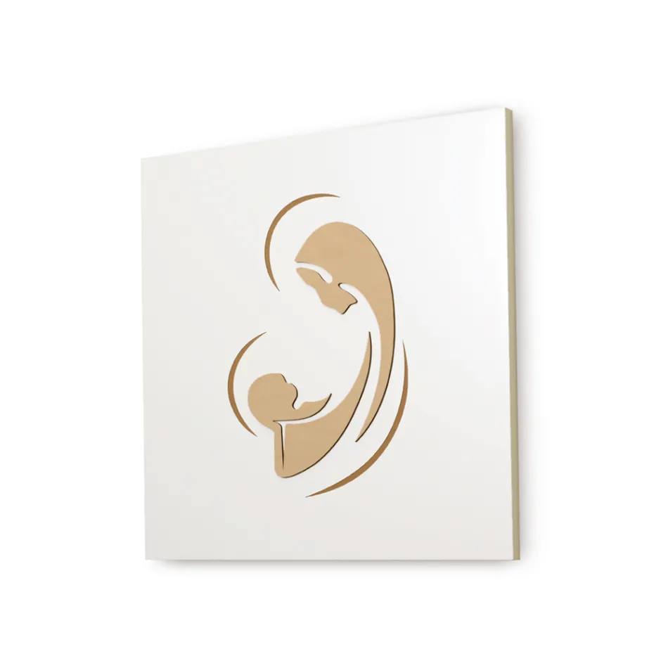 Foto e gdhendur me lazer e Madonës me fëmijë Prodhuar në Itali - Bashira Viadurini