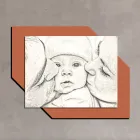 Foto prej druri me printim të një puthjeje për një fëmijë Made in Italy - Andorra Viadurini