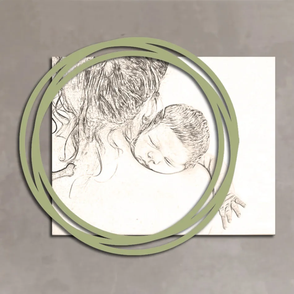 Foto prej druri me printim të gruas me fëmijë Prodhuar në Itali - Tajvan Viadurini