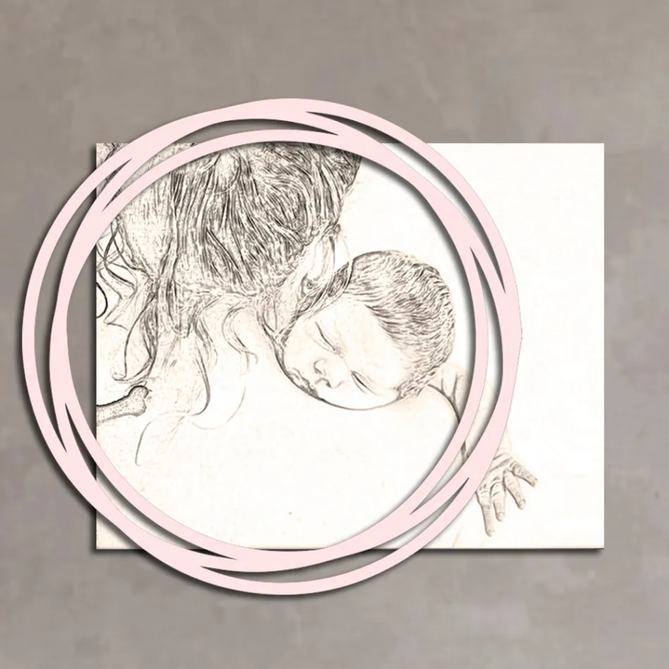 Foto prej druri me printim të gruas me fëmijë Prodhuar në Itali - Tajvan Viadurini