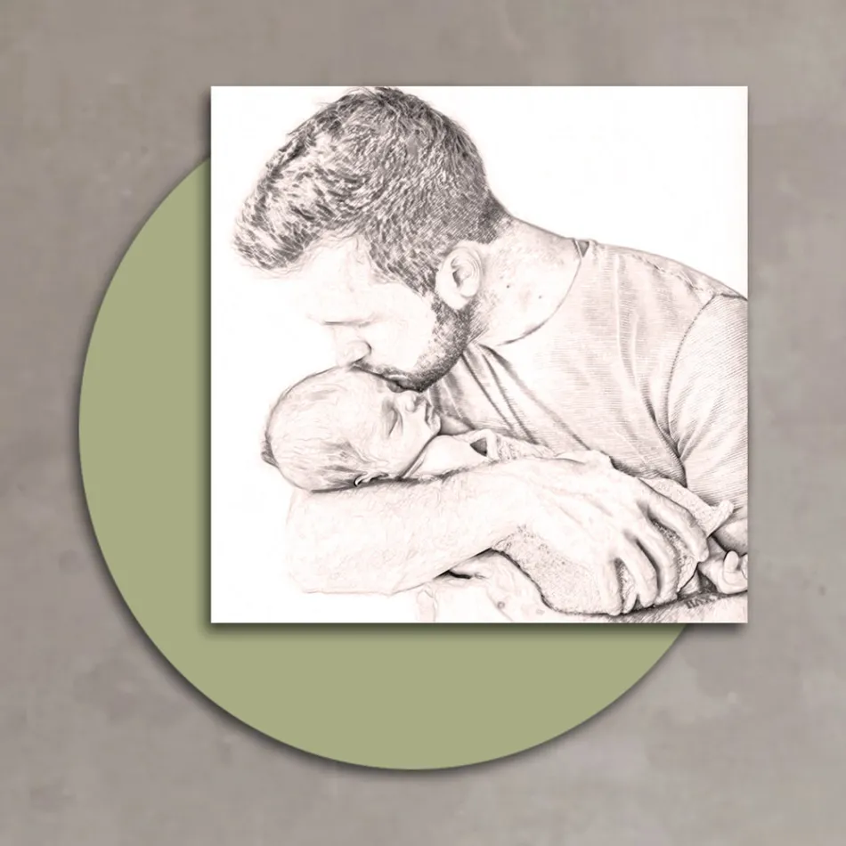 Foto prej druri me printim të babait duke puthur djalin e tij Made in Italy - Belgium Viadurini