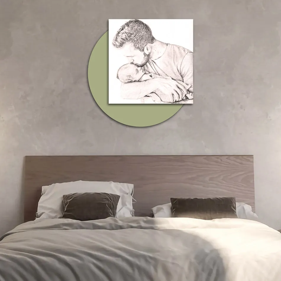 Foto prej druri me printim të babait duke puthur djalin e tij Made in Italy - Belgium Viadurini