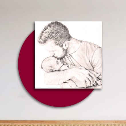 Foto prej druri me printim të babait duke puthur djalin e tij Made in Italy - Belgium Viadurini