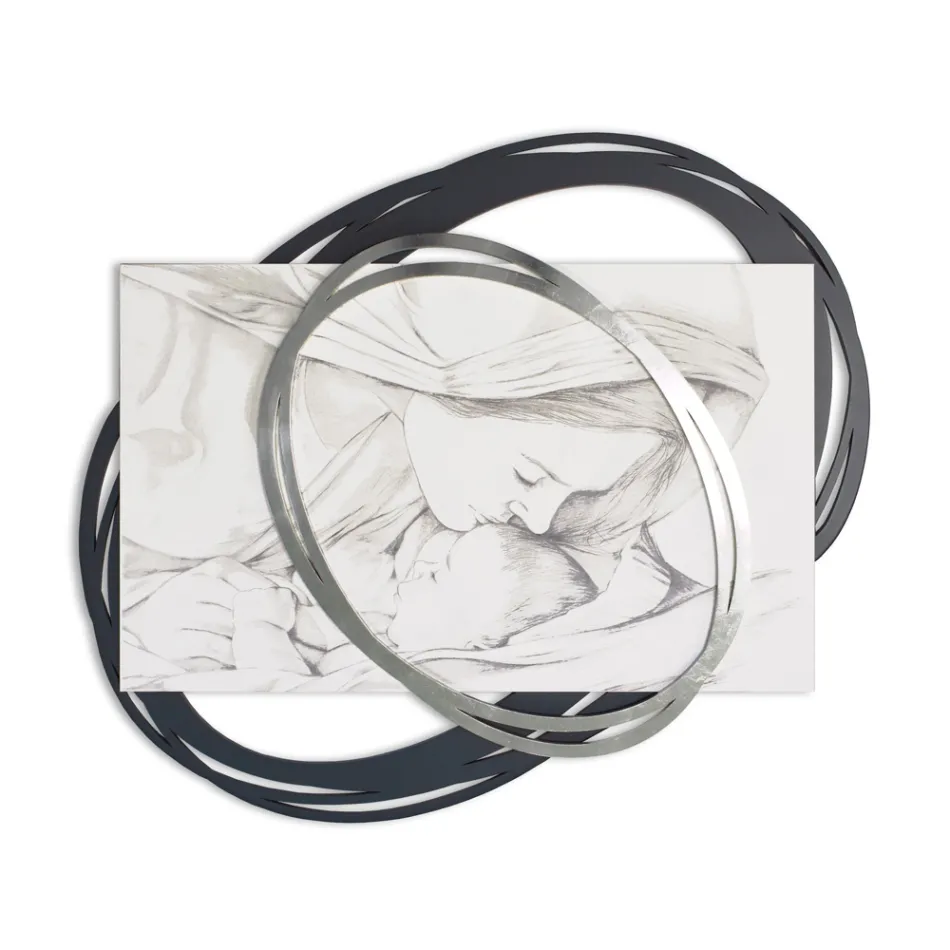 Fotografi e gdhendur me lazer me puthjen e Marisë për Jezusin Prodhuar në Itali - Sylvie Viadurini