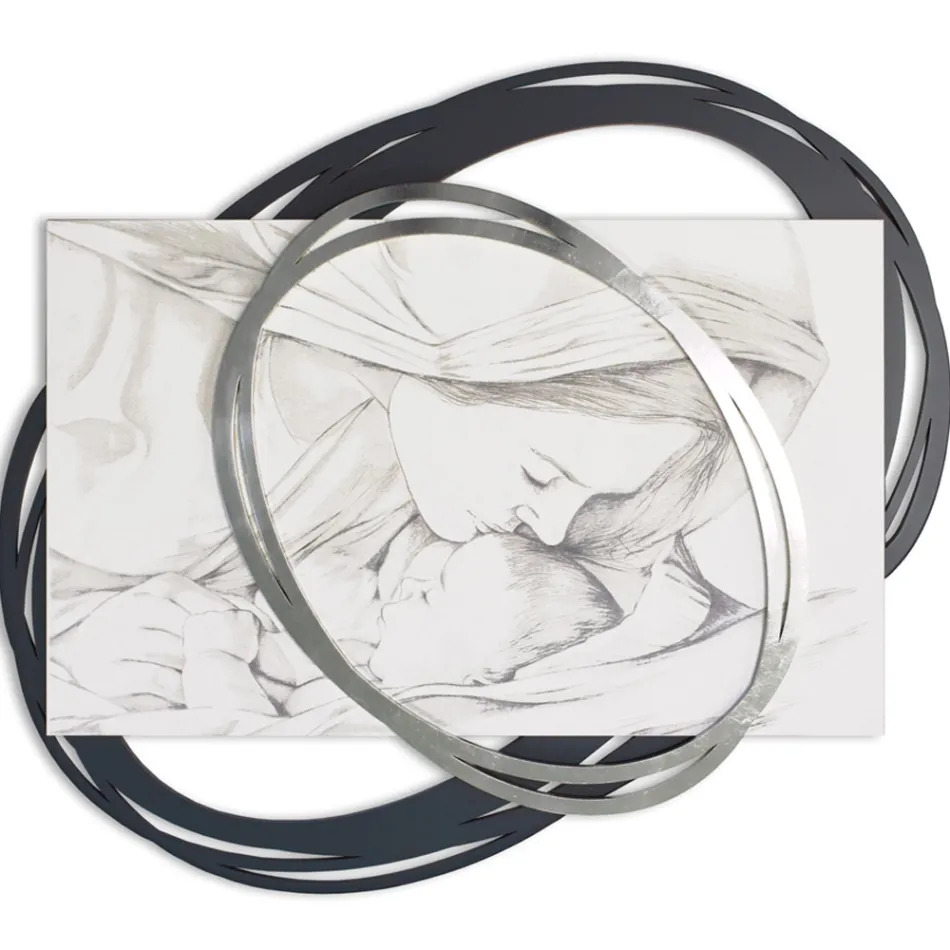 Fotografi e gdhendur me lazer me puthjen e Marisë për Jezusin Prodhuar në Itali - Sylvie Viadurini