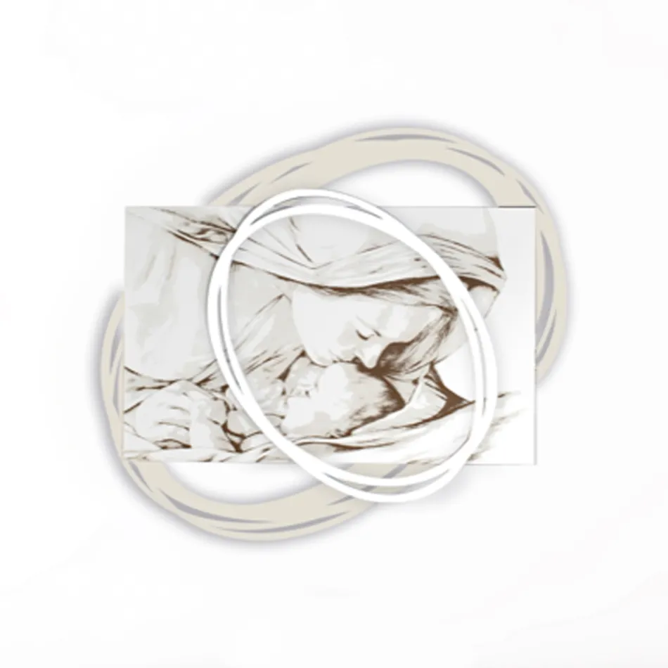 Fotografi e gdhendur me lazer me puthjen e Marisë për Jezusin Prodhuar në Itali - Sylvie Viadurini