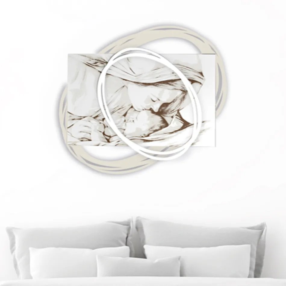 Fotografi e gdhendur me lazer me puthjen e Marisë për Jezusin Prodhuar në Itali - Sylvie Viadurini