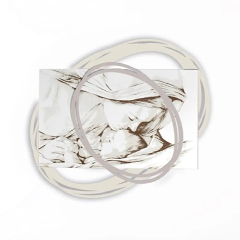 Fotografi e gdhendur me lazer me puthjen e Marisë për Jezusin Prodhuar në Itali - Sylvie Viadurini