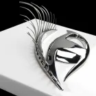 Kornizë artizanale moderne në dru, çelik dhe rrëshirë e prodhuar në Itali - Syri Viadurini