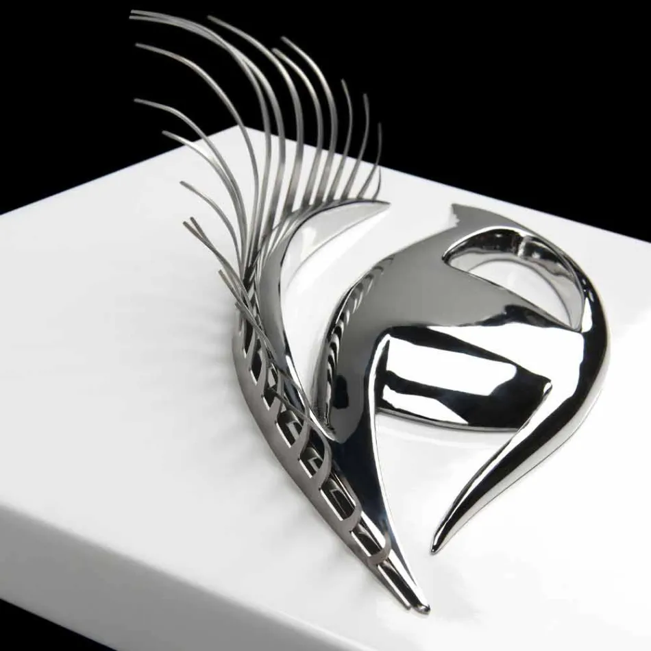 Kornizë artizanale moderne në dru, çelik dhe rrëshirë e prodhuar në Itali - Syri Viadurini