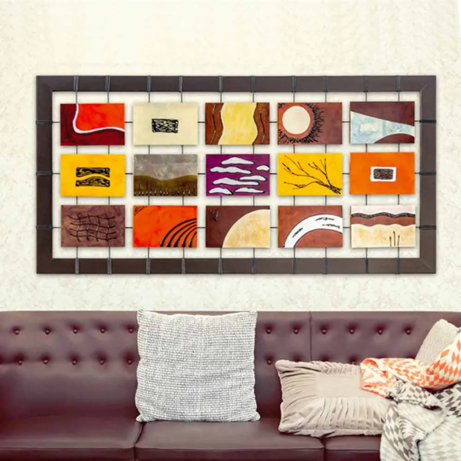 Piktura moderne e kompletuar me panele të ngulitur të pezulluara në litarë të mençur Viadurini