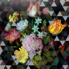 Pamje Moderne e Murit prej Xhami me Shtypje Lule Prodhuar në Itali - Ganza Viadurini