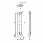 Dizajnoni Radiatorin 7 Elemente të Dekoruar në Gize nga Toka deri në 1062 W - Barok Viadurini