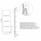 Radiatori vertikal elektrik në modelin modern të çelikut deri në 1000 W - Prerje Viadurini