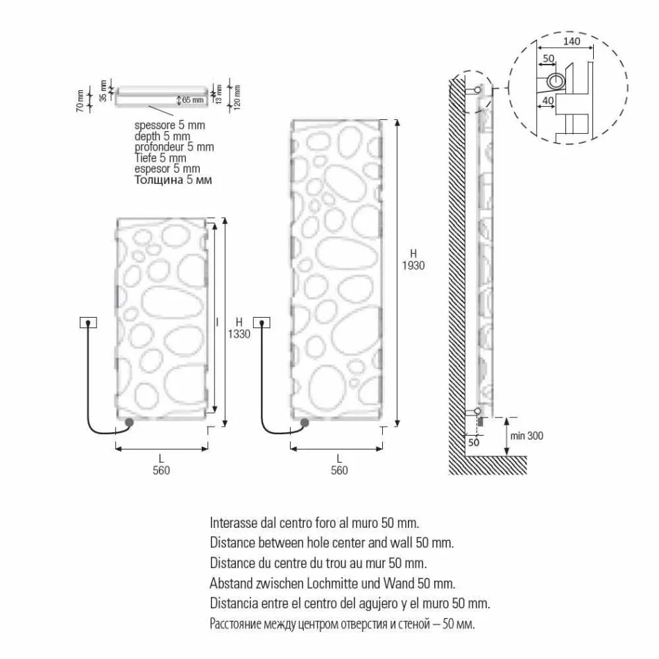 Radiator modern vertikal me dizajn vertikal deri në 903 W - Scuba Viadurini
