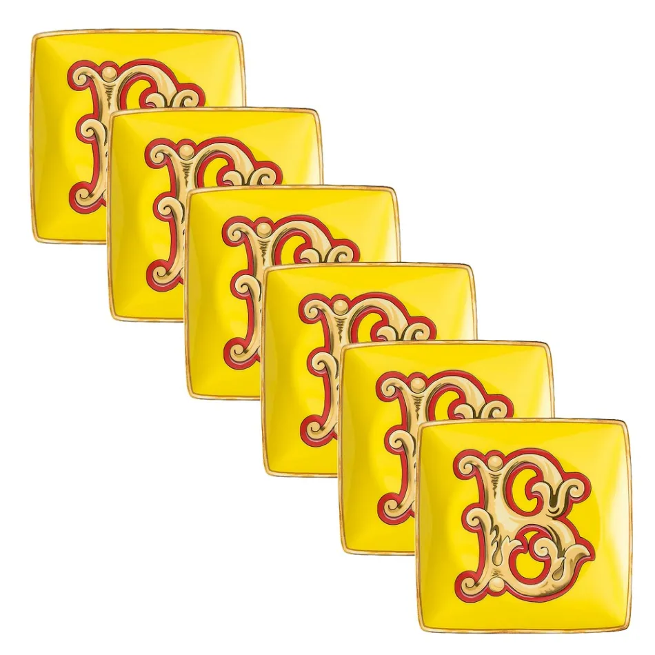 Rosenthal Versace Alfabet 6 Tasa Porcelani Sheshta katror - Alfabet Viadurini