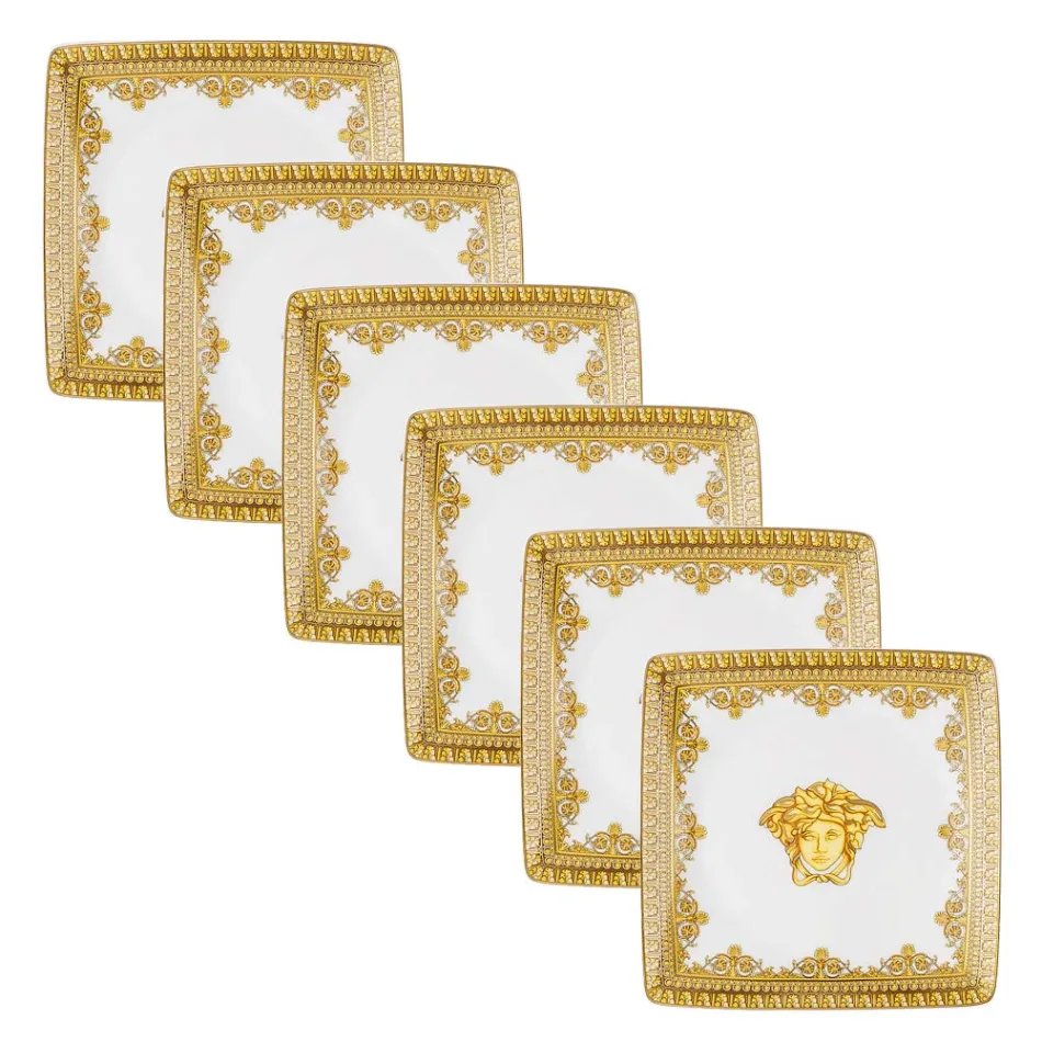 Rosenthal Versace I Love Baroque 6 Kupa Porcelani Sheshtë katror - Barok Viadurini