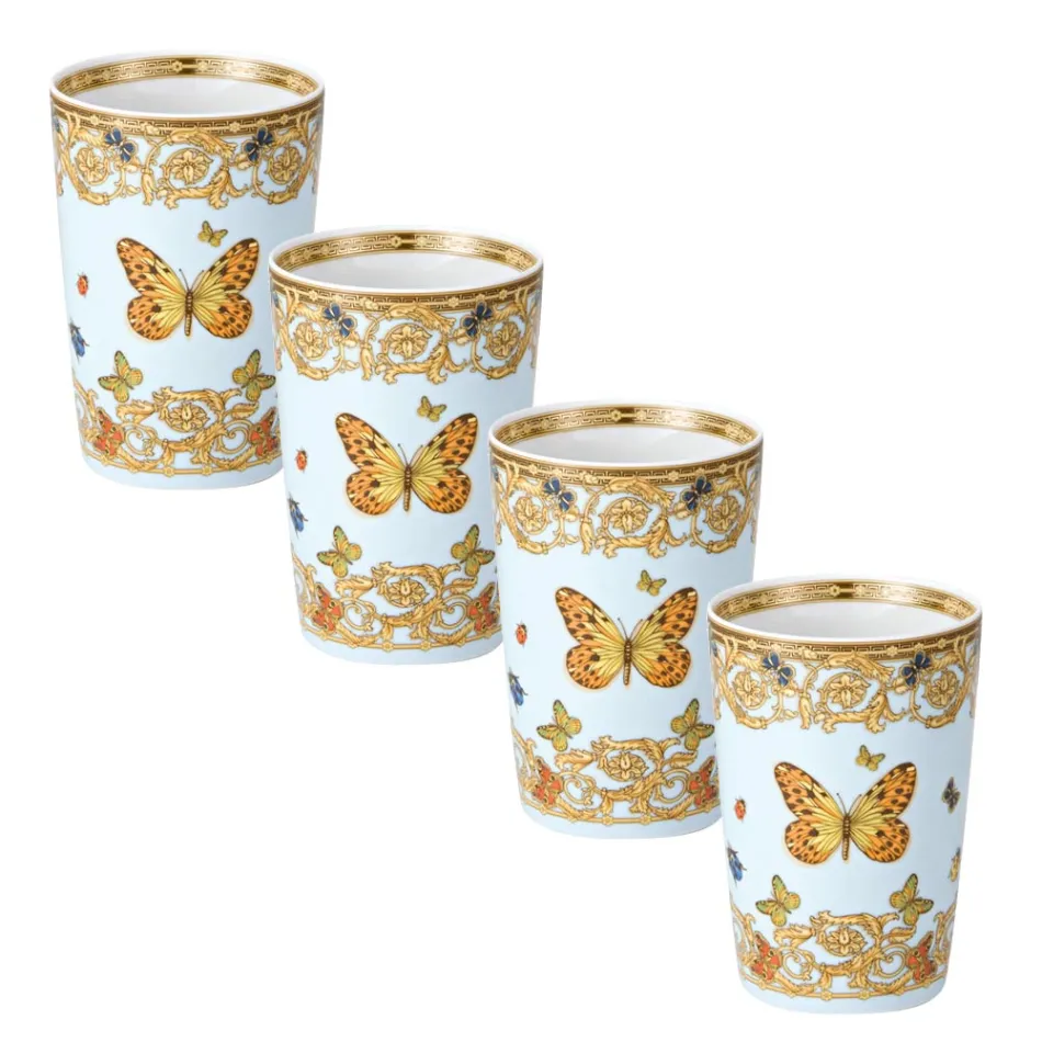 Rosenthal Versace Le Jardin 4 gota pa dorezë me elementë natyralë - Medusa Viadurini