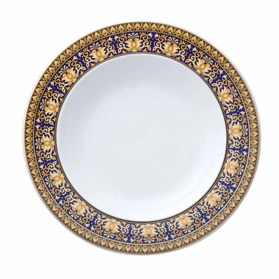 Pjatë Rosenthal Versace Medusa Blue me bazë dizajni modern prej porcelani Viadurini
