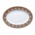 Pjatë porcelani ovale me dizajn modern Rosenthal Versace Medusa Blue