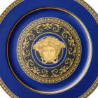 Mbajtëse e pllakave Rosenthal Versace Medusa Blue me dizajn porcelani Viadurini