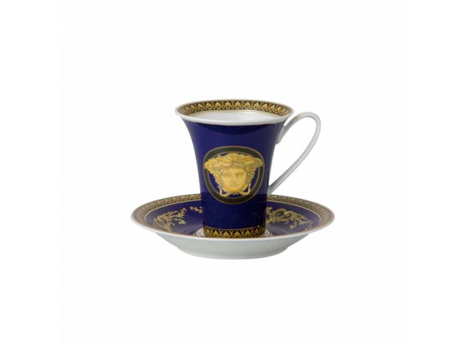 Kupa e porcelanit me dizajn të lartë Rosenthal Versace Medusa Blue Viadurini