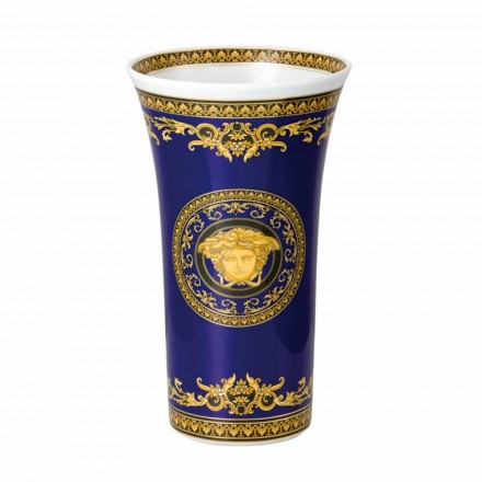 Rosenthal Versace Medusa Blue Vazo porcelani me dizajn modern 26cm Viadurini