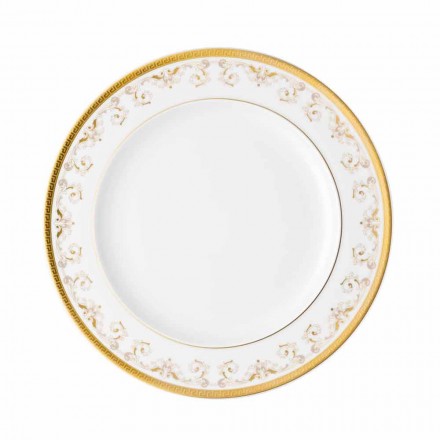 Rosenthal Versace Medusa Gala Gold Pjatë e sheshtë 27cm dizajn porcelani Viadurini