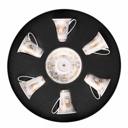 Kupa e ekspresit Rosenthal Versace Medusa Medala Gala e vendosur prej porcelani 6 copë Viadurini