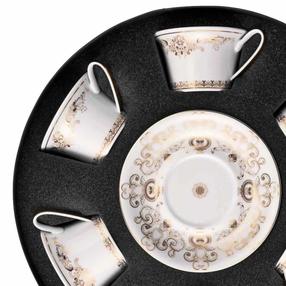 Rosenthal Versace Medusa Gala Set filxhan çaji Gold 6 f Viadurini